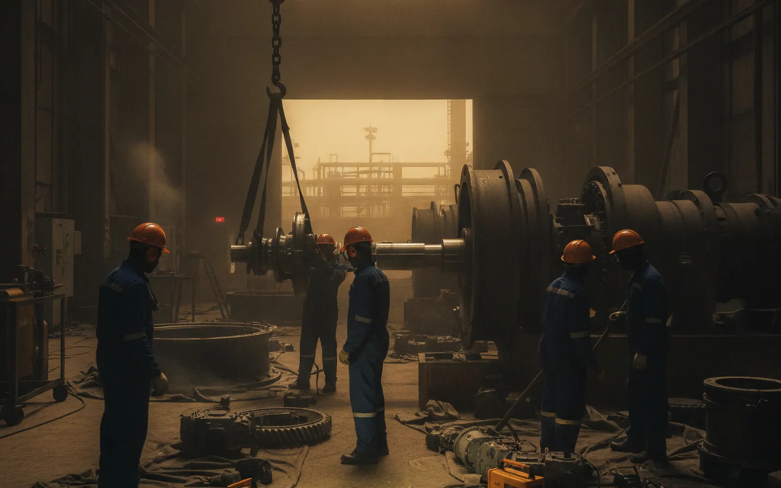 Maintenance manager comparing overhaul and replacement options on a written proposal
